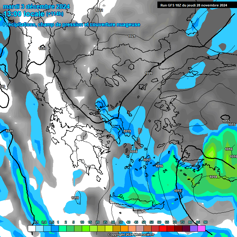 Modele GFS - Carte prvisions 