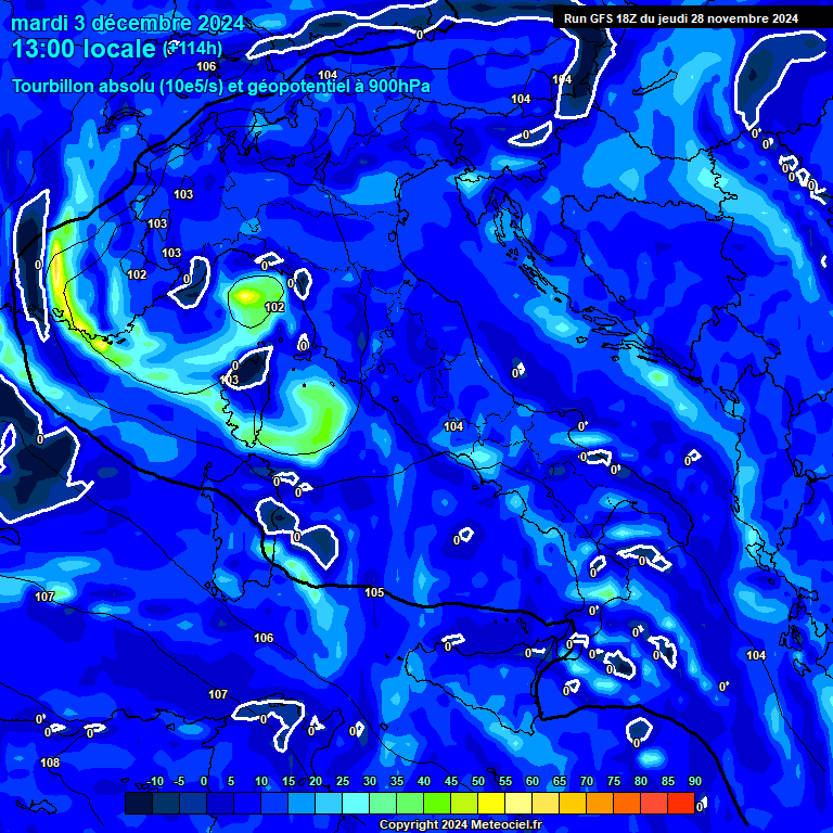 Modele GFS - Carte prvisions 