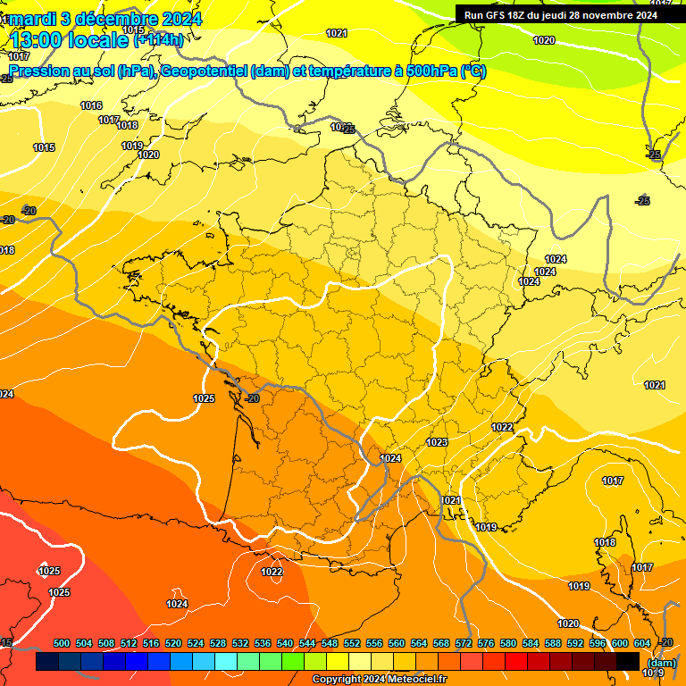 Modele GFS - Carte prvisions 