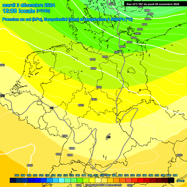 Modele GFS - Carte prvisions 