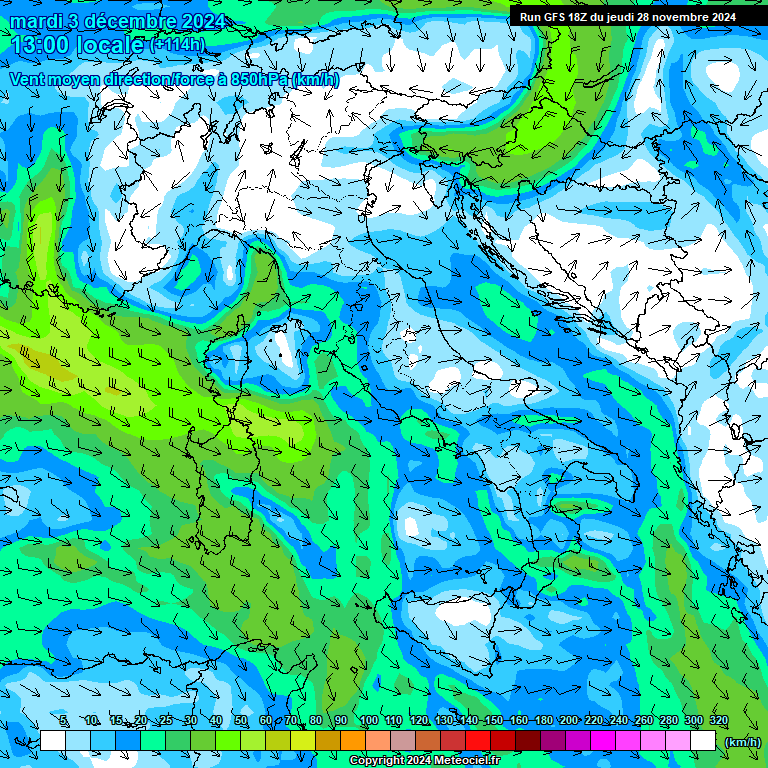 Modele GFS - Carte prvisions 