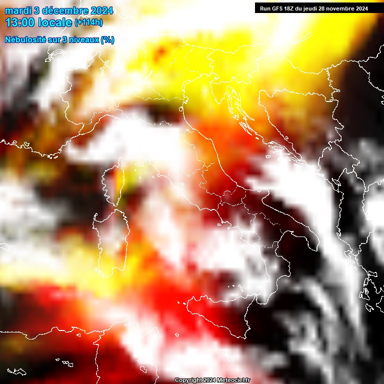 Modele GFS - Carte prvisions 