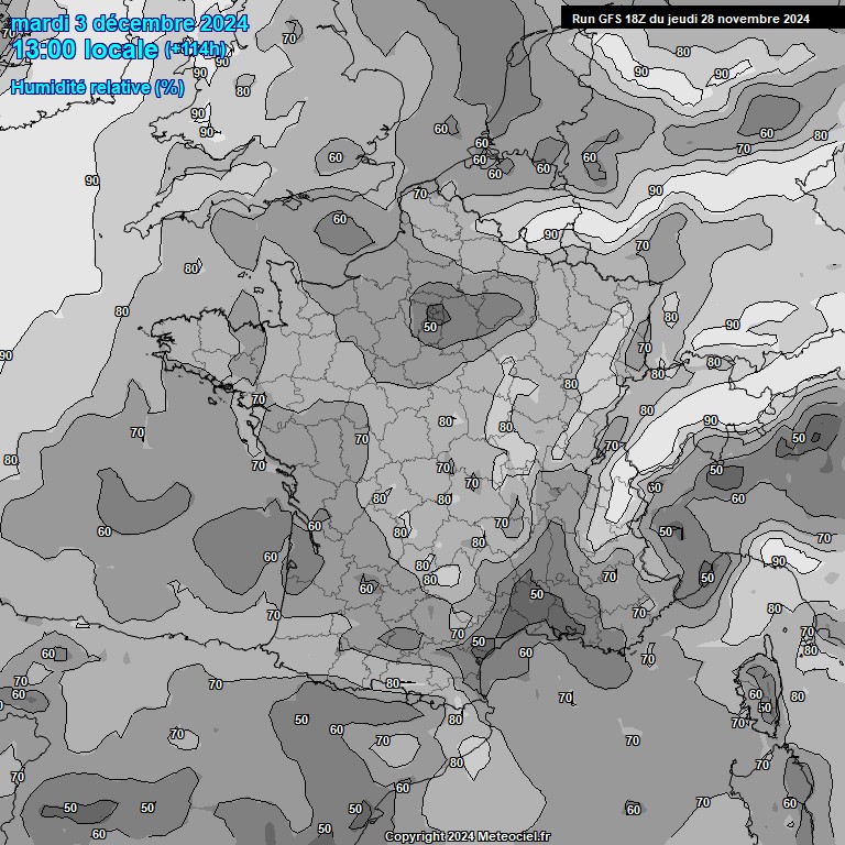 Modele GFS - Carte prvisions 