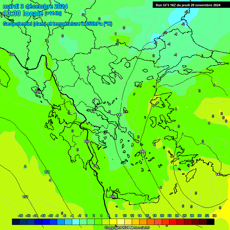 Modele GFS - Carte prvisions 