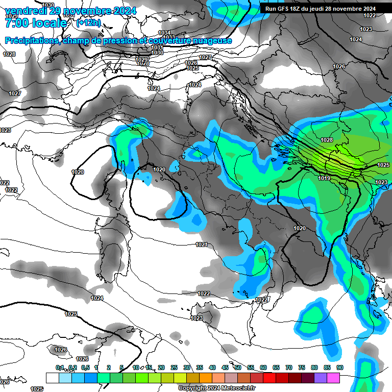 Modele GFS - Carte prvisions 