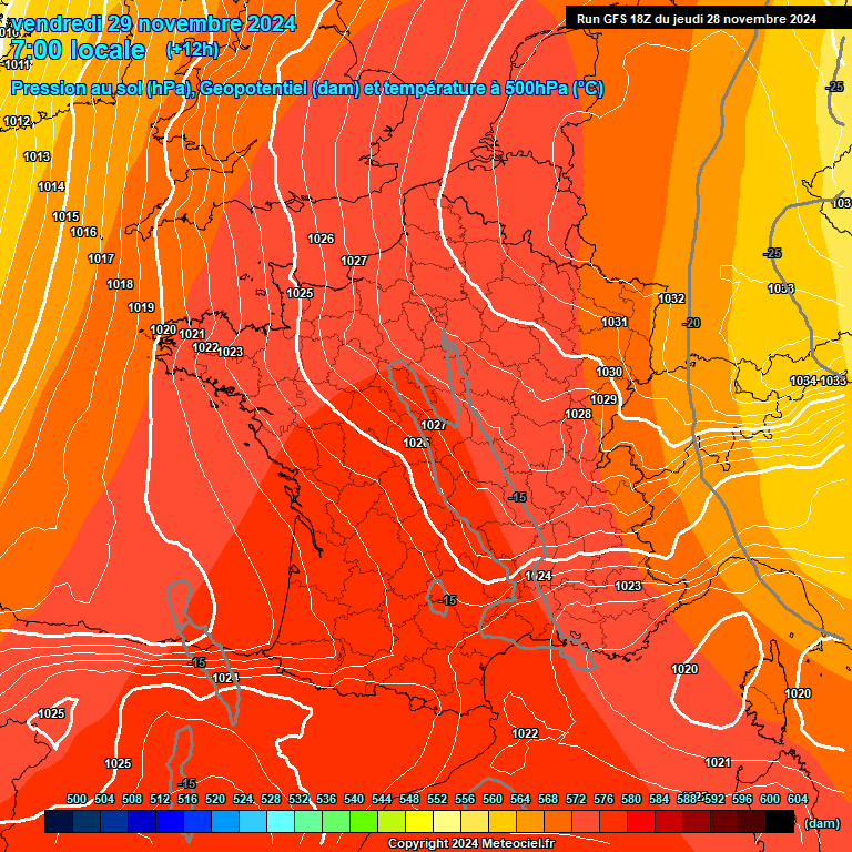 Modele GFS - Carte prvisions 