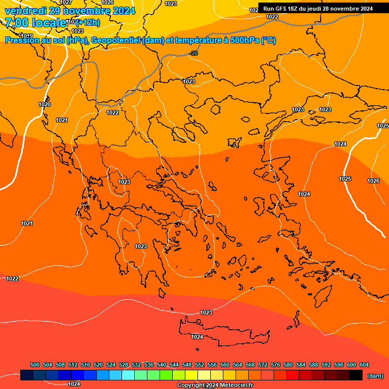 Modele GFS - Carte prvisions 