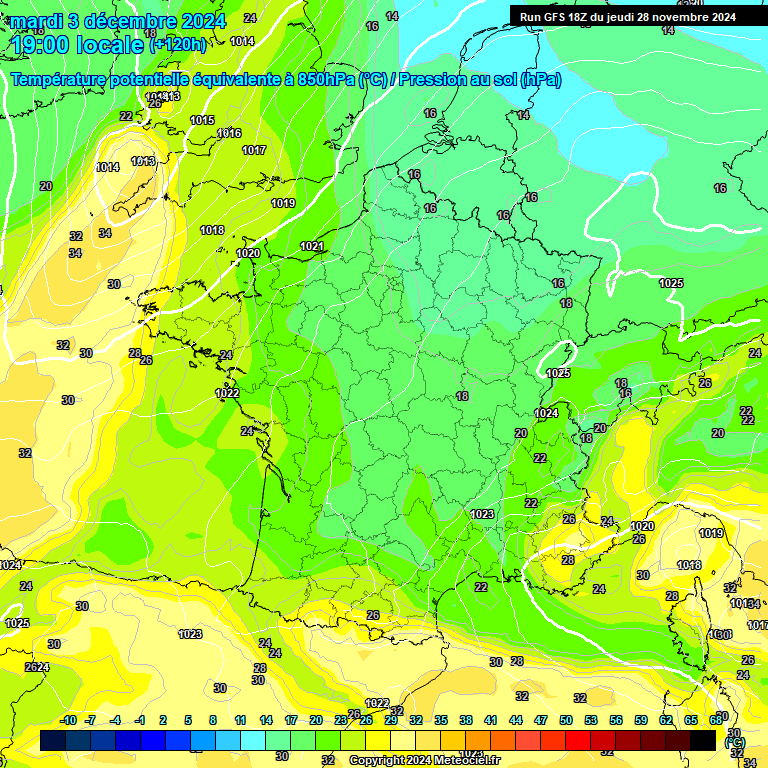 Modele GFS - Carte prvisions 