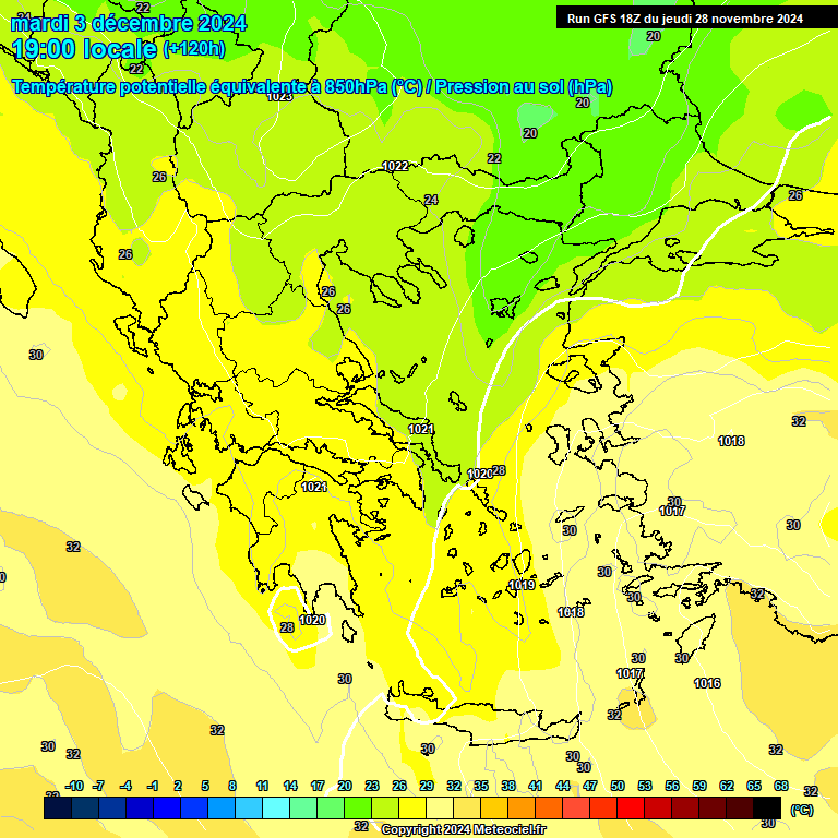 Modele GFS - Carte prvisions 