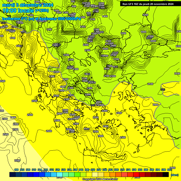 Modele GFS - Carte prvisions 