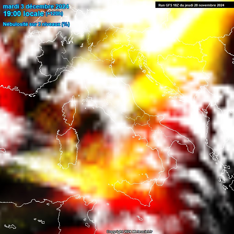 Modele GFS - Carte prvisions 