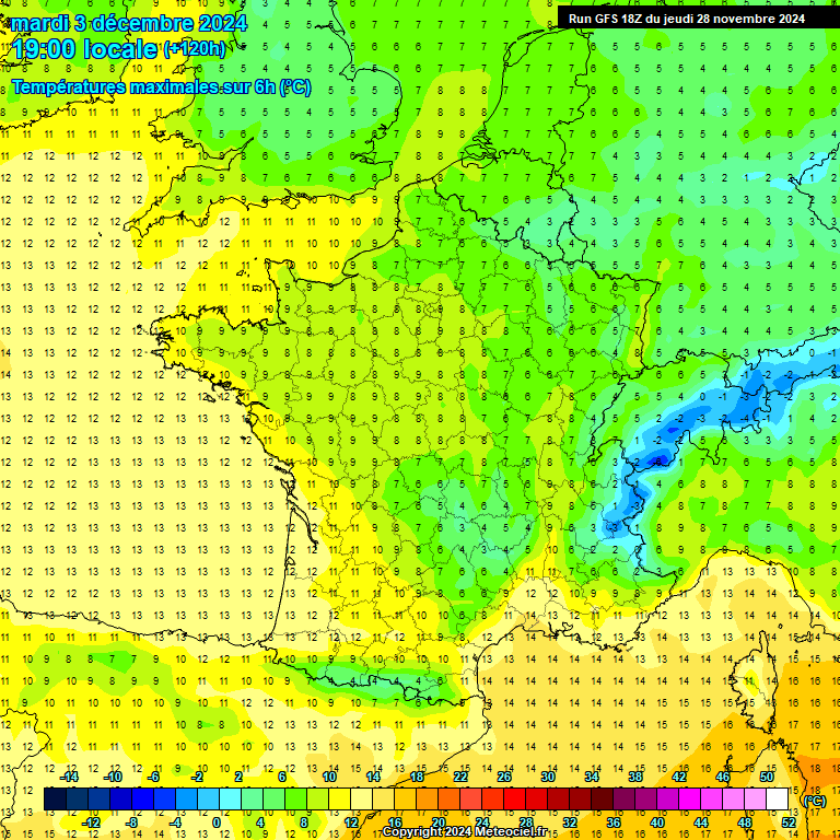 Modele GFS - Carte prvisions 