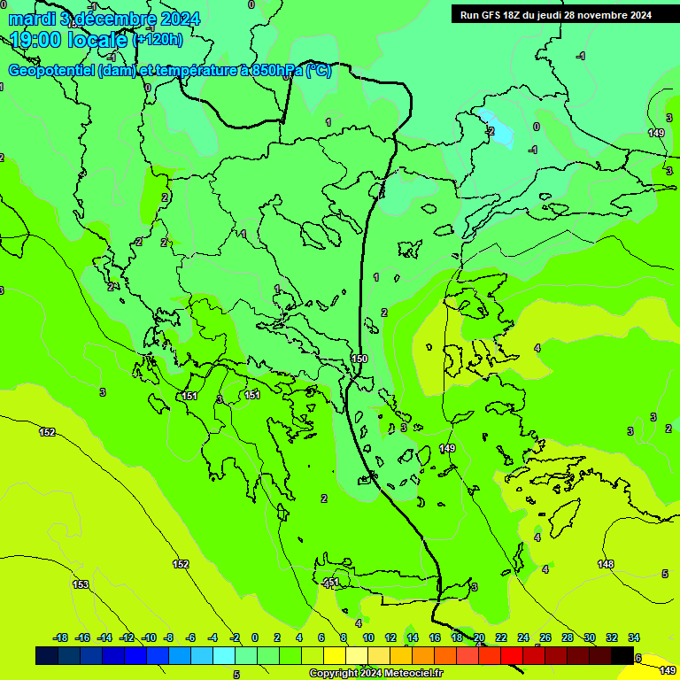 Modele GFS - Carte prvisions 