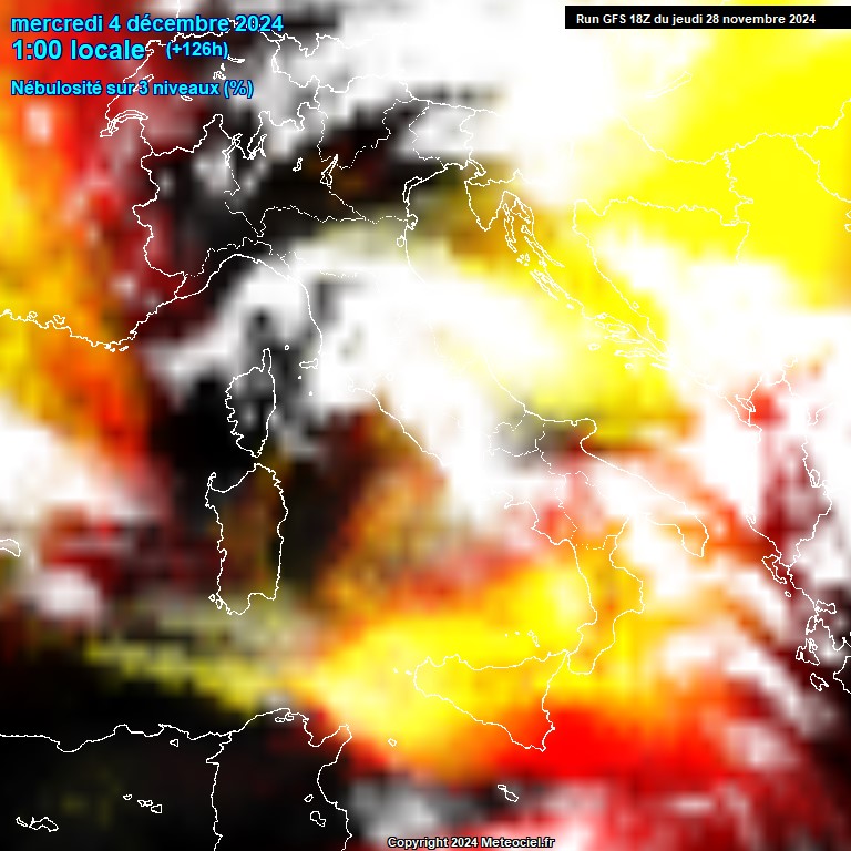 Modele GFS - Carte prvisions 