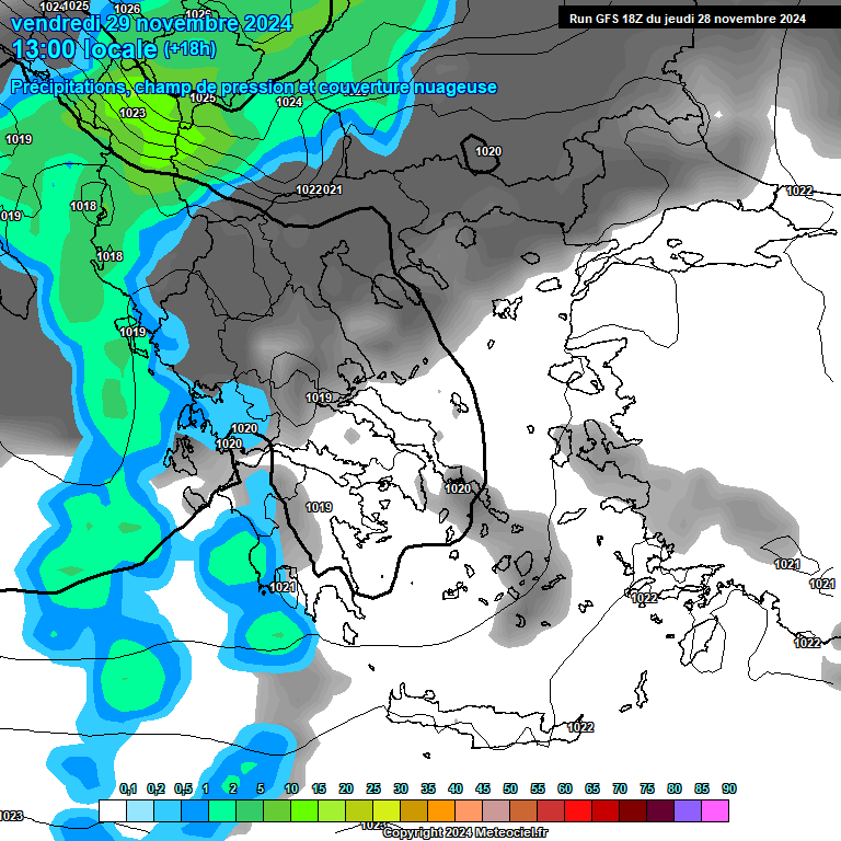 Modele GFS - Carte prvisions 