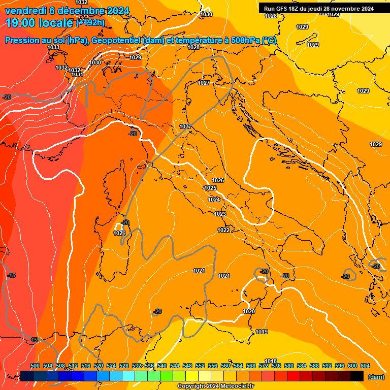 Modele GFS - Carte prvisions 