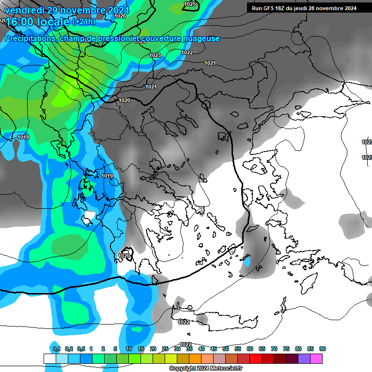 Modele GFS - Carte prvisions 