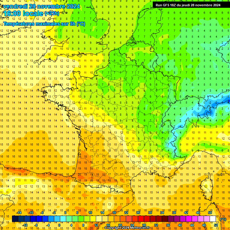 Modele GFS - Carte prvisions 