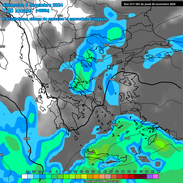 Modele GFS - Carte prvisions 