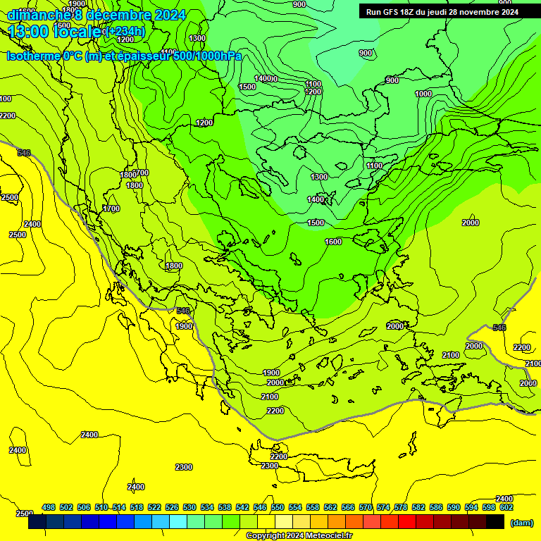 Modele GFS - Carte prvisions 