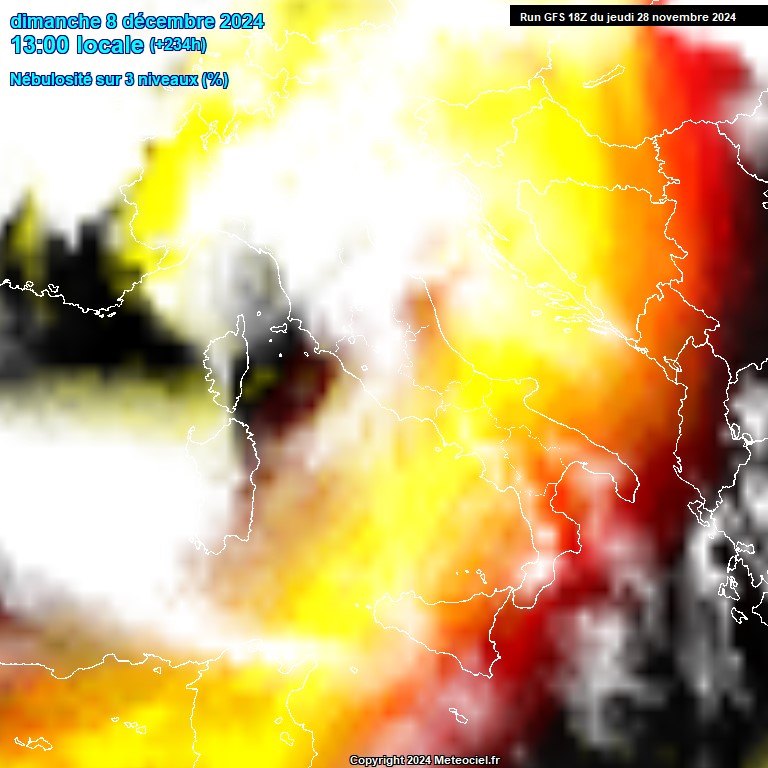 Modele GFS - Carte prvisions 