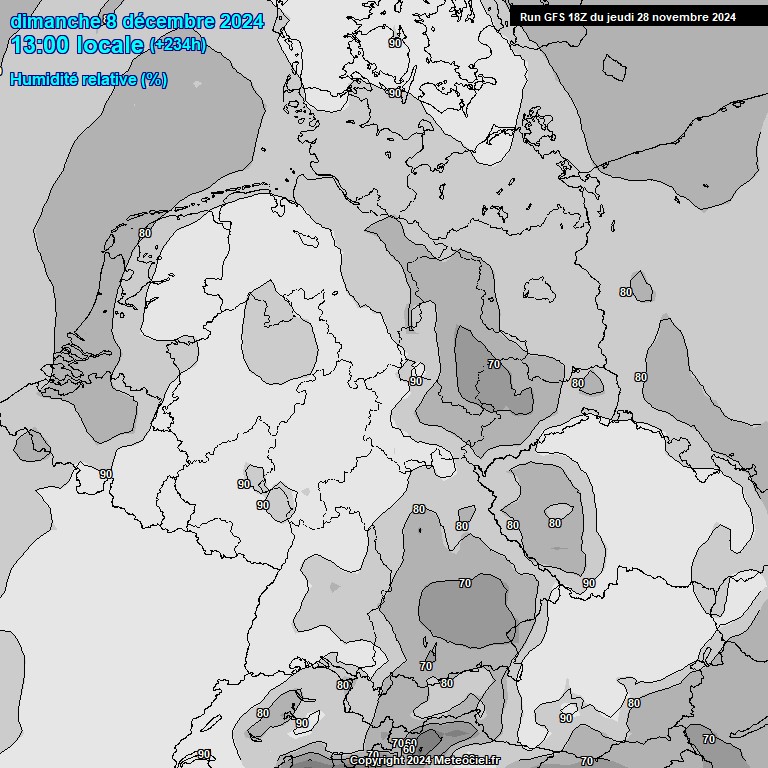 Modele GFS - Carte prvisions 