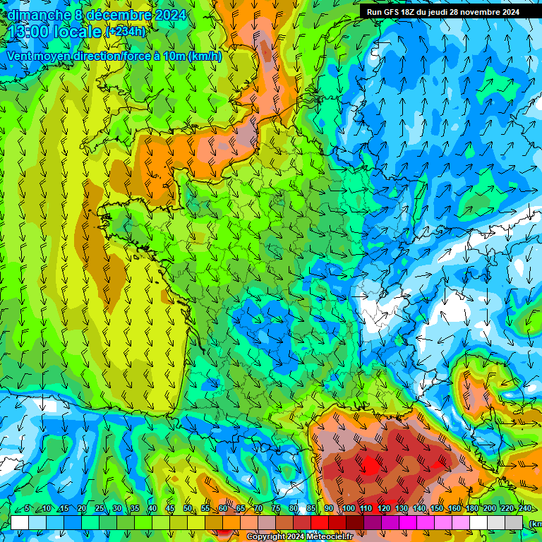 Modele GFS - Carte prvisions 