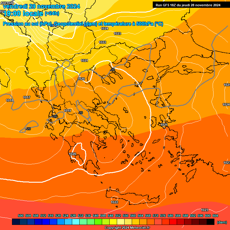 Modele GFS - Carte prvisions 