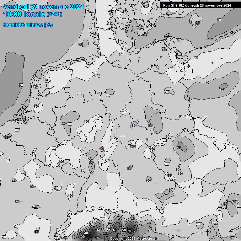 Modele GFS - Carte prvisions 