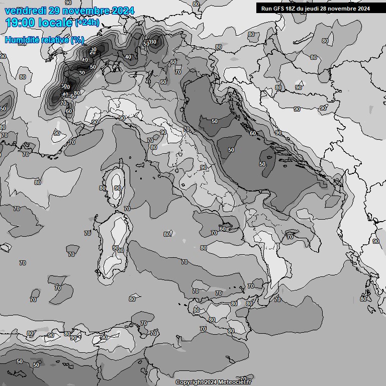 Modele GFS - Carte prvisions 