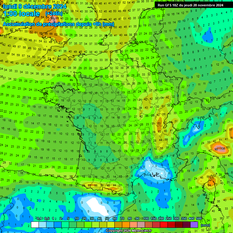 Modele GFS - Carte prvisions 