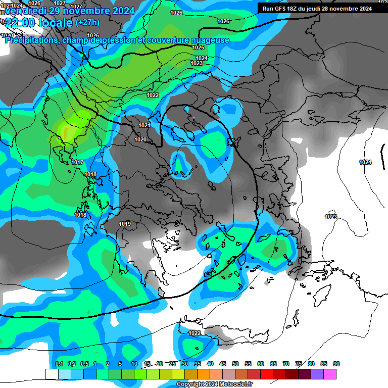 Modele GFS - Carte prvisions 