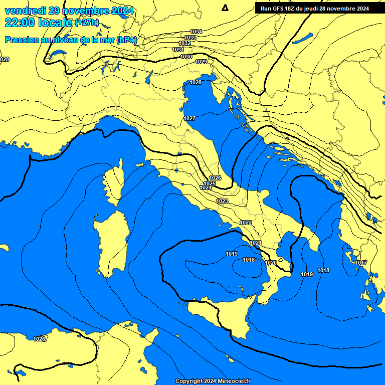 Modele GFS - Carte prvisions 