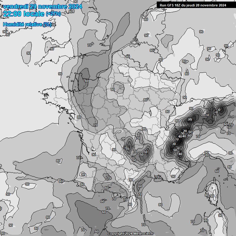 Modele GFS - Carte prvisions 