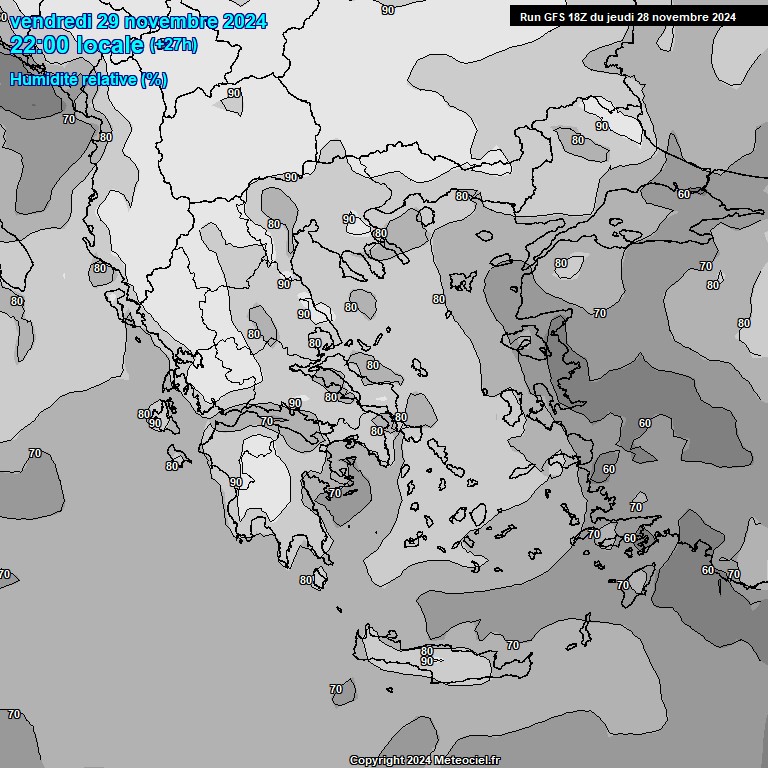 Modele GFS - Carte prvisions 