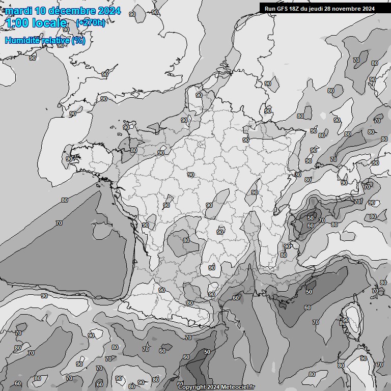 Modele GFS - Carte prvisions 