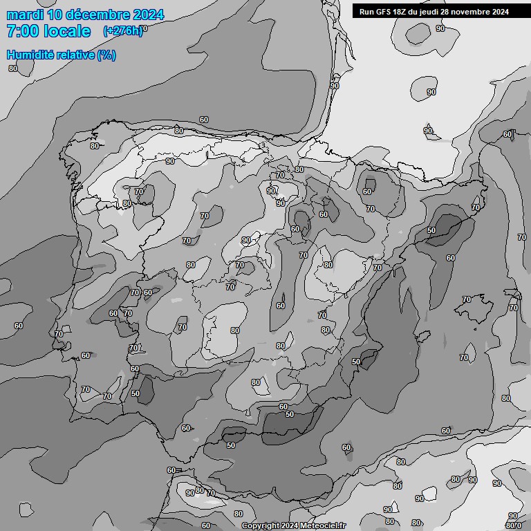 Modele GFS - Carte prvisions 