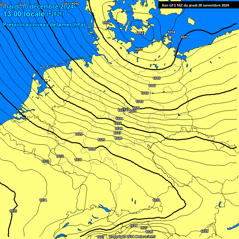 Modele GFS - Carte prvisions 