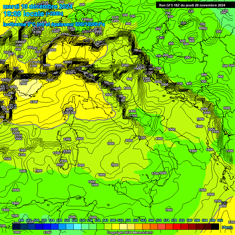 Modele GFS - Carte prvisions 