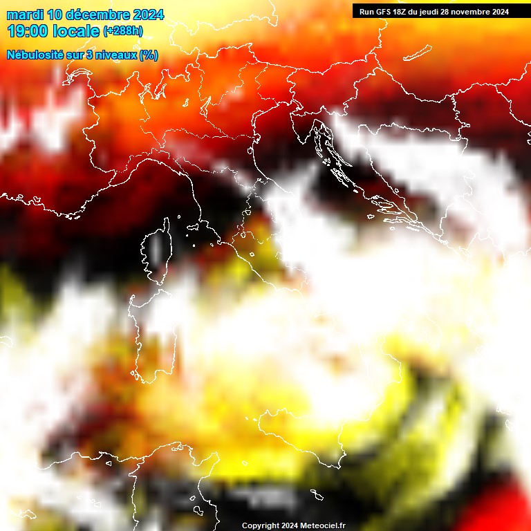 Modele GFS - Carte prvisions 