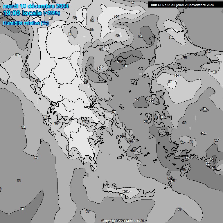 Modele GFS - Carte prvisions 