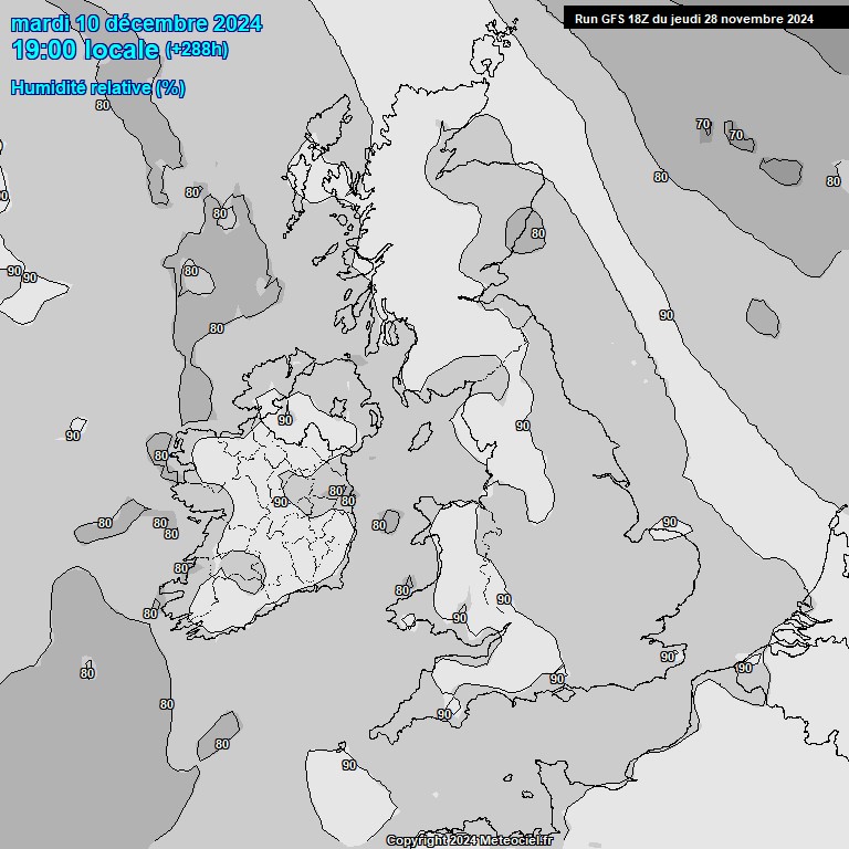 Modele GFS - Carte prvisions 