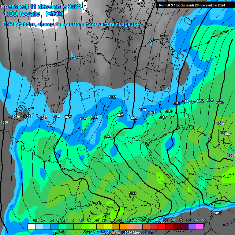 Modele GFS - Carte prvisions 