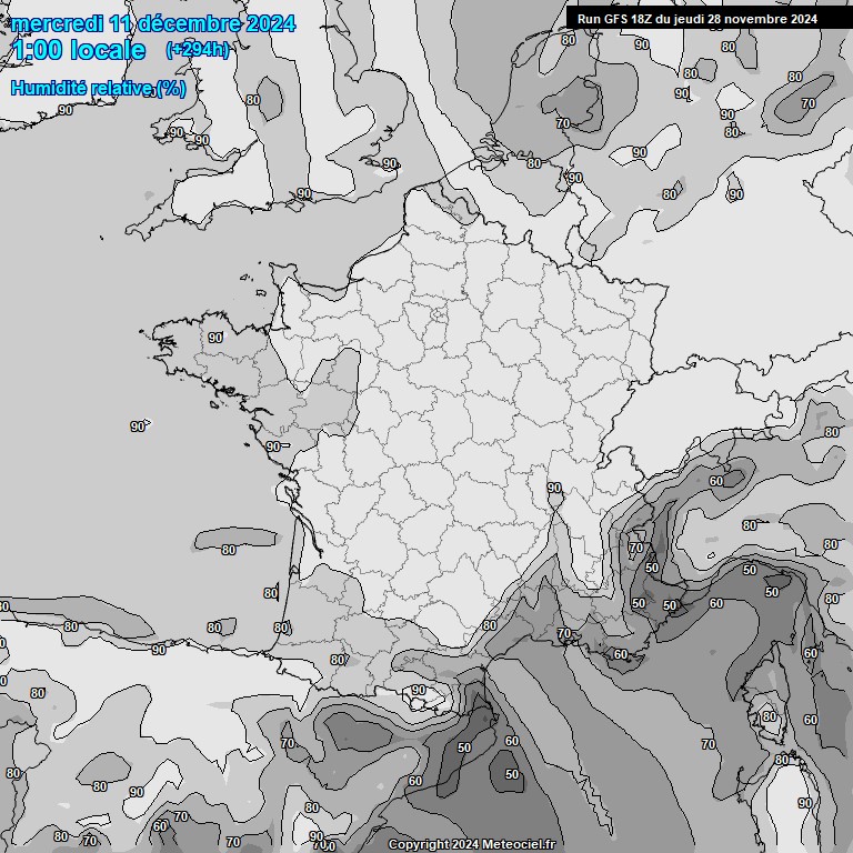 Modele GFS - Carte prvisions 