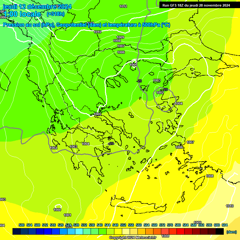 Modele GFS - Carte prvisions 