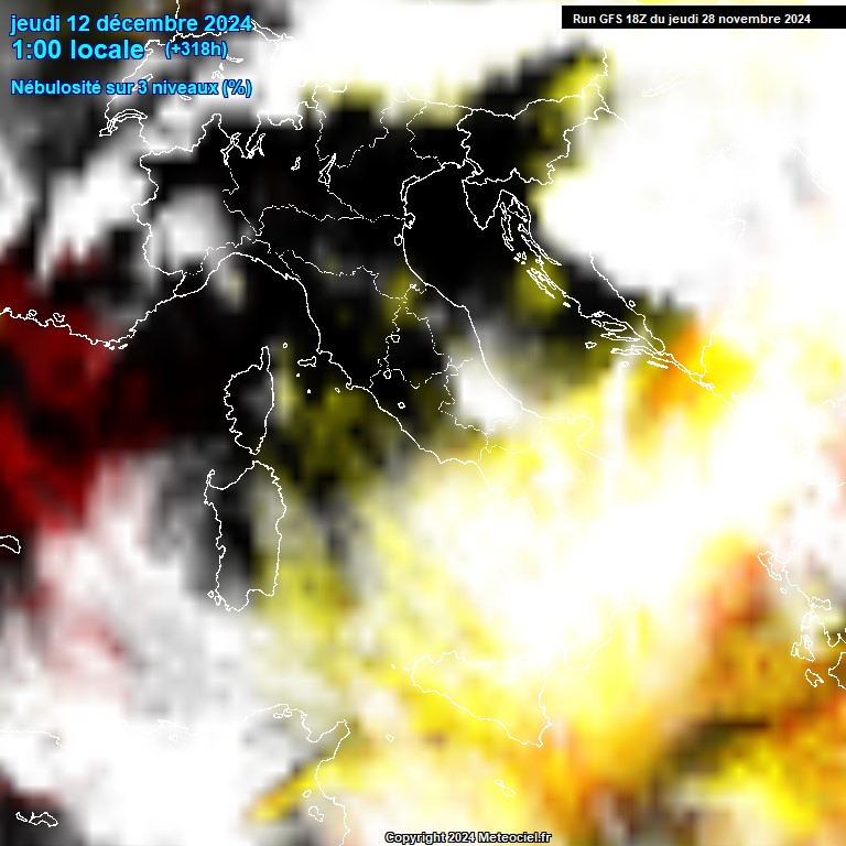 Modele GFS - Carte prvisions 