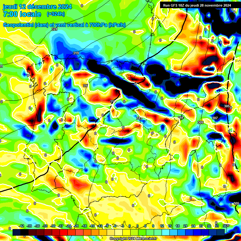 Modele GFS - Carte prvisions 