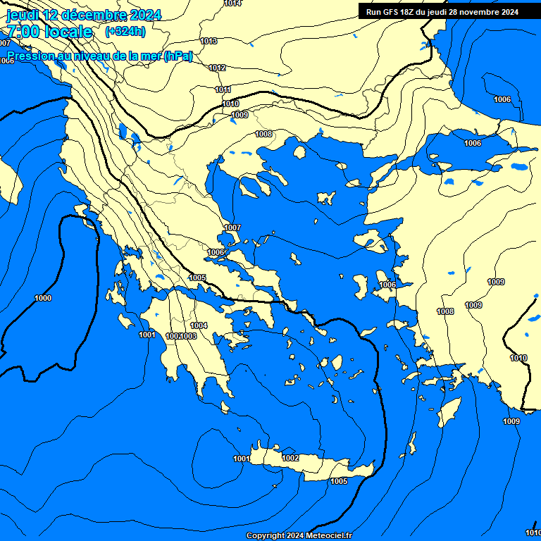 Modele GFS - Carte prvisions 