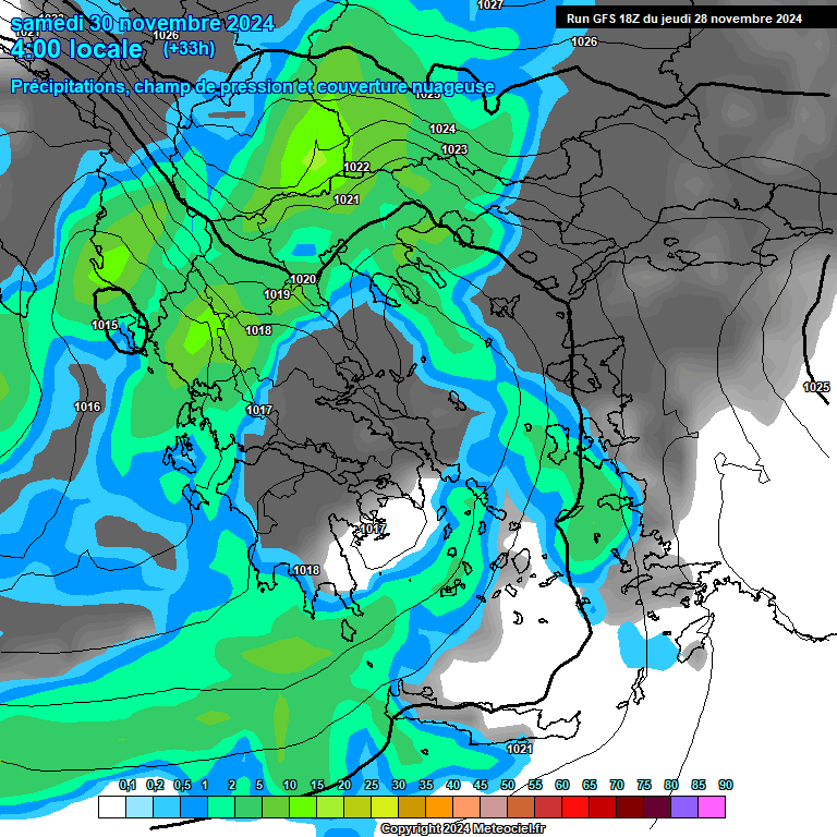 Modele GFS - Carte prvisions 