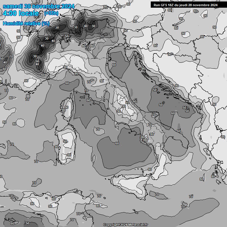 Modele GFS - Carte prvisions 